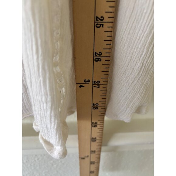 Lost + Wander Lace Crochet  V-Neck Tunic Dress White With Long Sleeves - Picture 13 of 13